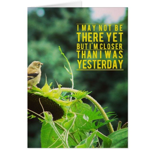 Goldfinch Closer Than I Was Yesterday Cards (Front)