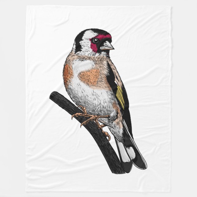 Goldfinch drawing fleece blanket (Front)