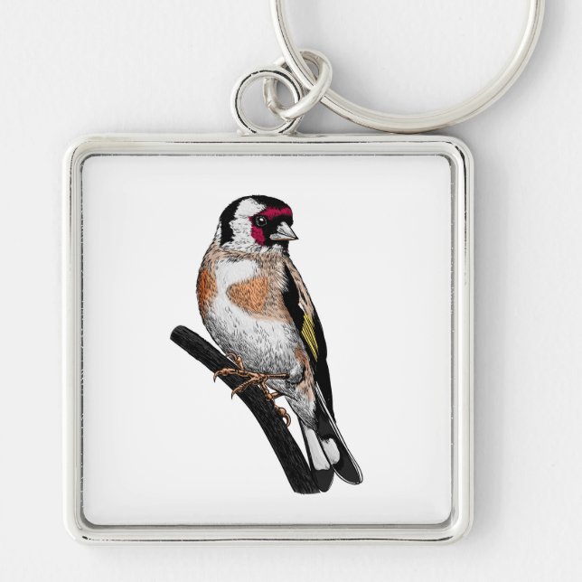 Goldfinch drawing keychain (Front)