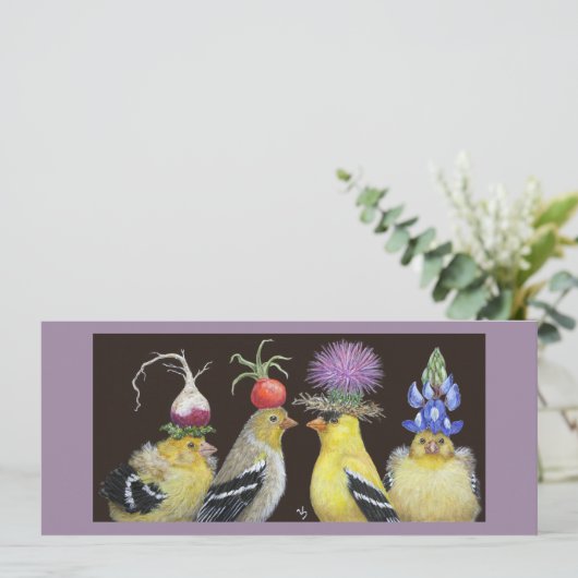 goldfinch family flat card (Standing Front)