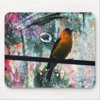 Goldfinch Grunge Mouse Pad
