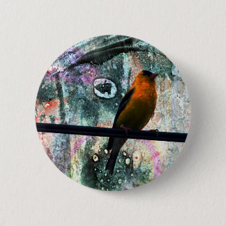 Goldfinch Grunge Pinback Button