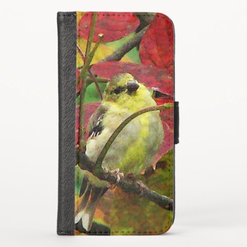 Goldfinch in Autumn iPhone X Wallet Case