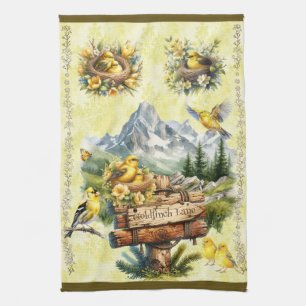 Goldfinch Lane Yellow Loden Gold Finch Kitchen Towel