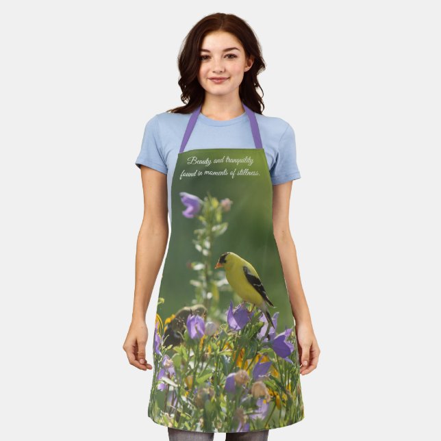 Goldfinch on a Harebell Flower   Apron (Worn)