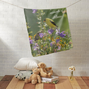 Goldfinch on a Harebell Flower   Baby Blanket