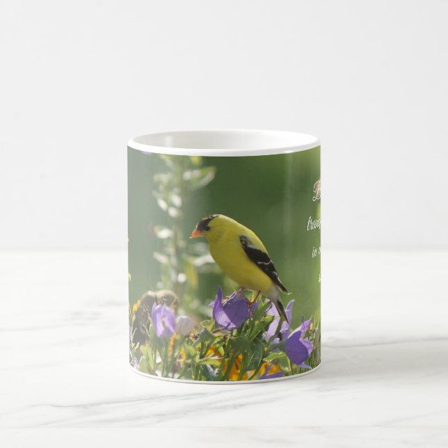 Goldfinch on a Harebell Flower       Color Morph Mug (Center)