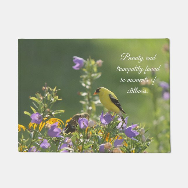 Goldfinch on a Harebell Flower     Doormat (Front)