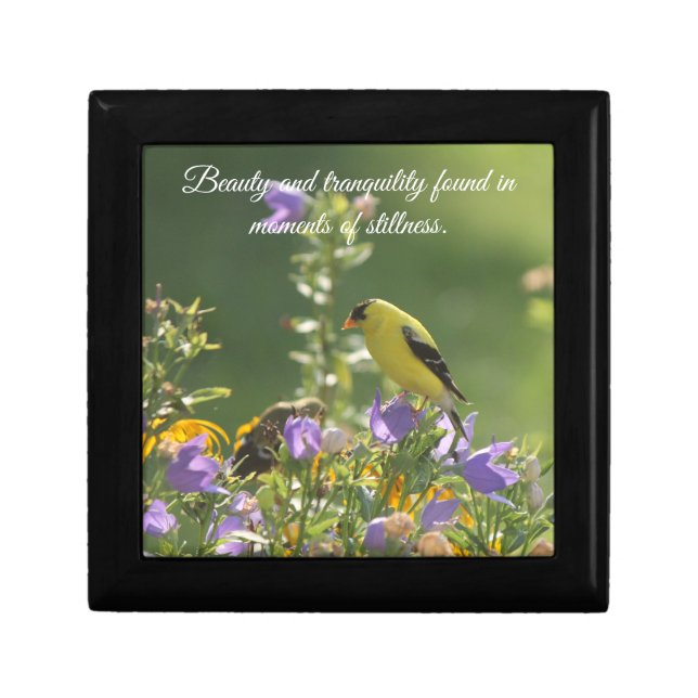 Goldfinch on a Harebell Flower Gift Box (Front)