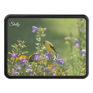 Goldfinch on a Harebell Flower Hitch Cover