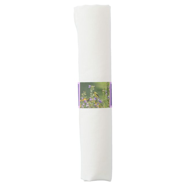 Goldfinch on a Harebell Flower        Napkin Bands (Front)