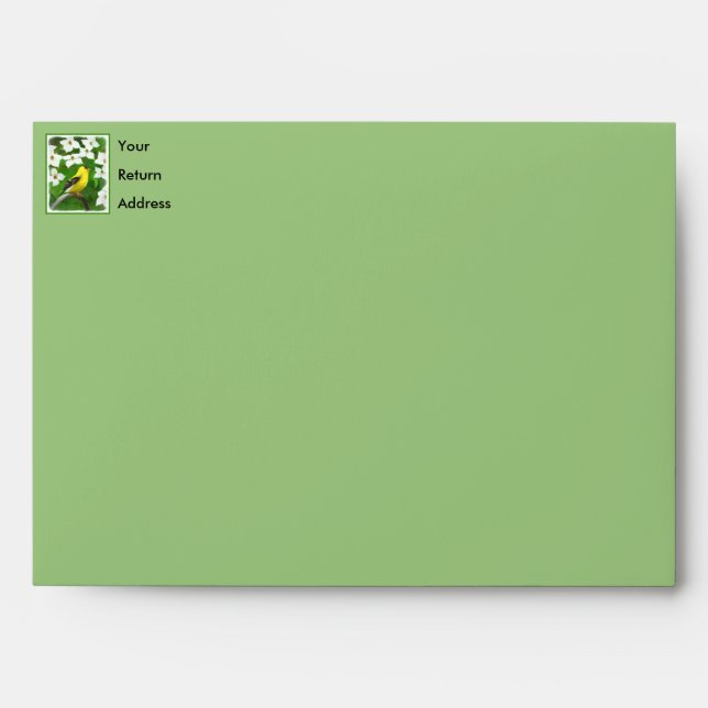 Goldfinch Painting - Cute Original Dog Art Envelope (Front)