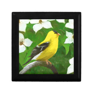 Goldfinch Painting - Cute Original Dog Art Gift Box