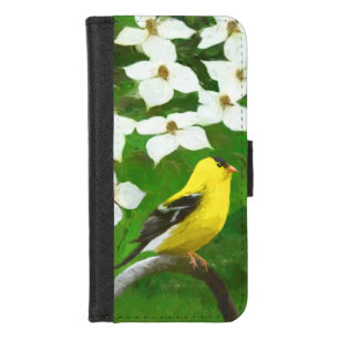 Goldfinch Painting - Cute Original Dog Art iPhone 8/7 Wallet Case
