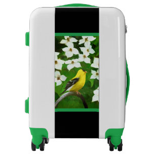 Goldfinch Painting - Cute Original Dog Art Luggage