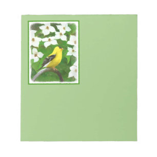 Goldfinch Painting - Cute Original Dog Art Notepad