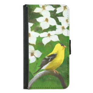 Goldfinch Painting - Cute Original Dog Art Samsung Galaxy S5 Wallet Case