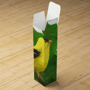 Goldfinch Painting - Cute Original Dog Art Wine Box
