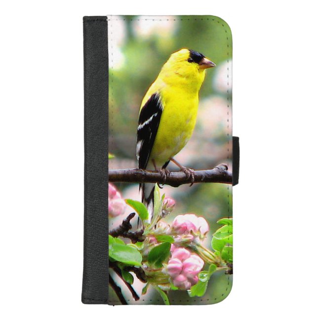Goldfinch Pink Flowers iPhone 8/7 Plus Wallet Case