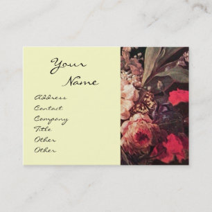 GOLDFINCH,PINK ROSES AND BUTTERFLY BUSINESS CARD