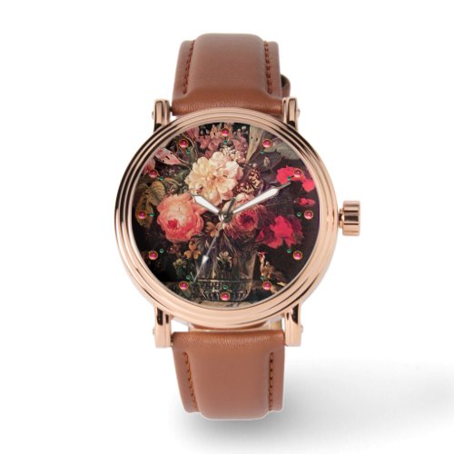GOLDFINCHPINK ROSES AND BUTTERFLY Floral Watch