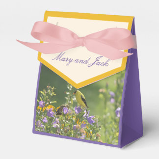 Goldfinch Spring Garden Wedding Cream Favor Boxes