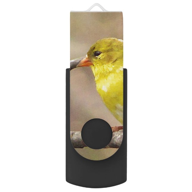 Goldfinch Swivel USB 2.0 Flash Drive (Front Vertical)