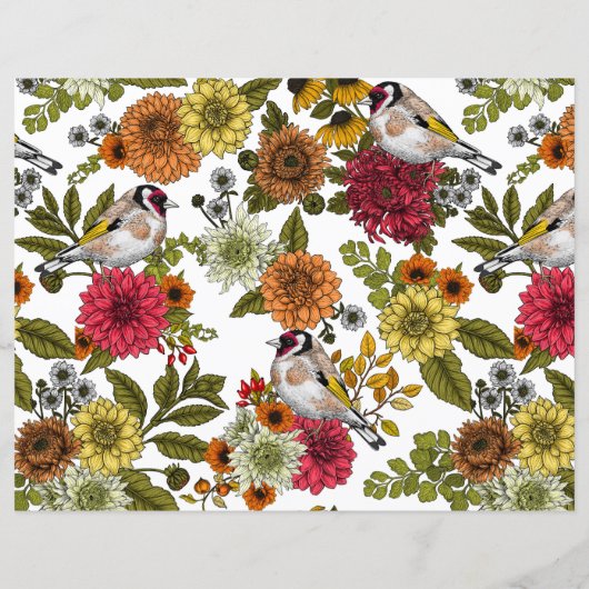 Goldfinches and flowers (Back)