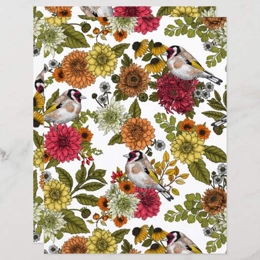 Goldfinches and flowers (Front/Back)