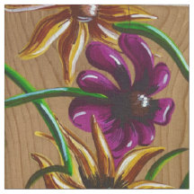Goldfinches and Flowers Fabric