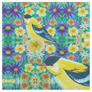 Goldfinches in the Spring Fabric