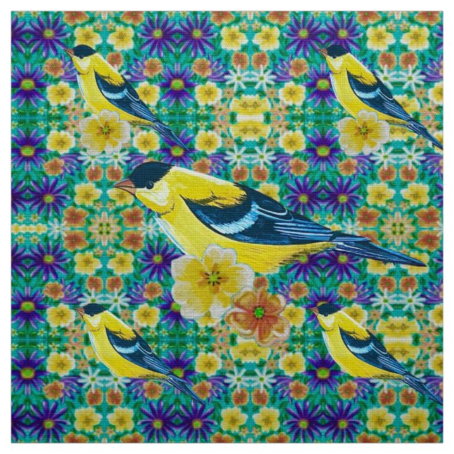 Goldfinches in the Spring Fabric (Swatch)
