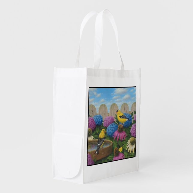 Goldfinches Reusable Grocery Bag (Front Side)