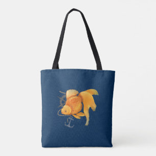 Goldfish Anchor Ship Wheel Nautical Tote Bag