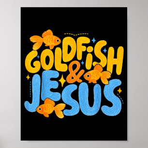 Goldfish And Jesus Christian Boy Kids Boys Girls Poster