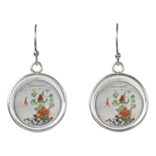 goldfish aquarium drop earrings