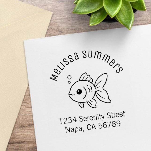 Goldfish Arch Address Rubber Stamp (Creator Uploaded)
