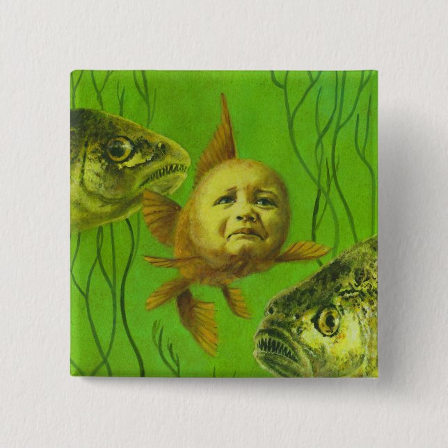 Goldfish Baby Mutant Design Pinback Button (Front)