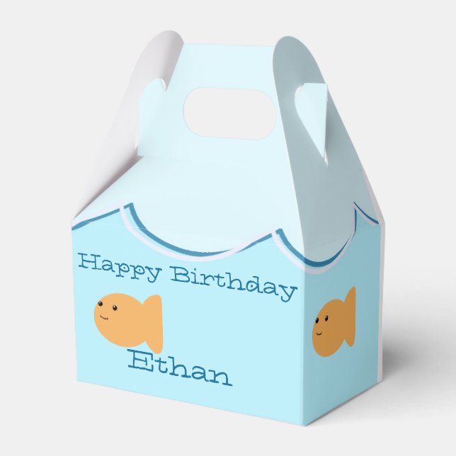 Goldfish Birthday Party Favor Box (Front Side)