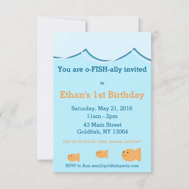 Goldfish Birthday Party Invitation (Front)