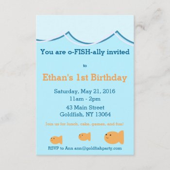 Goldfish Birthday Party Invitation by Popcornparty at Zazzle