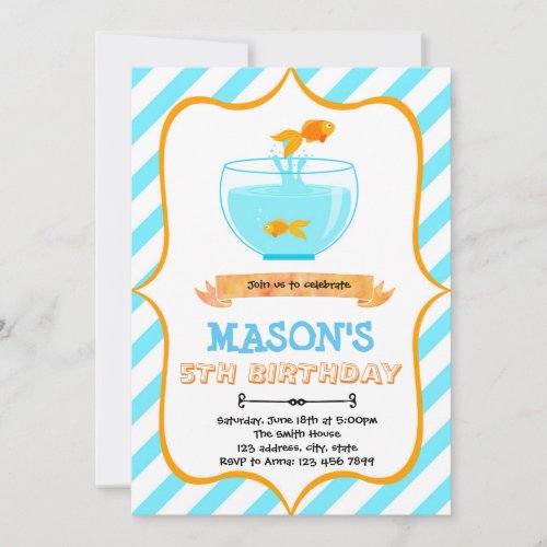 Goldfish birthday party Invitation