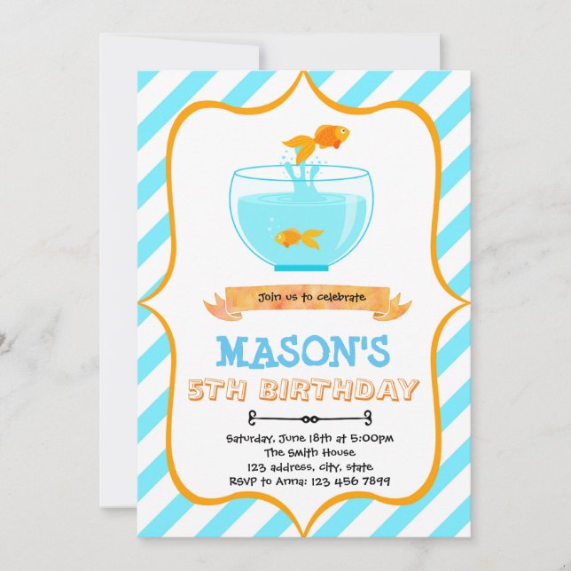 Goldfish birthday party Invitation (Front)