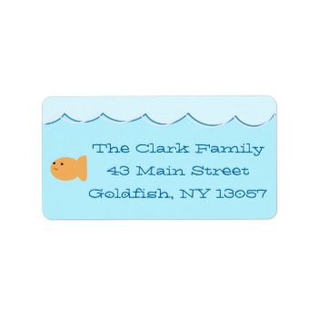 Goldfish Birthday Party Return Address Label by Popcornparty at Zazzle