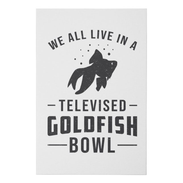 Goldfish Bowl Fishing Animal Aquarium Cute Fish Faux Canvas Print (Front)