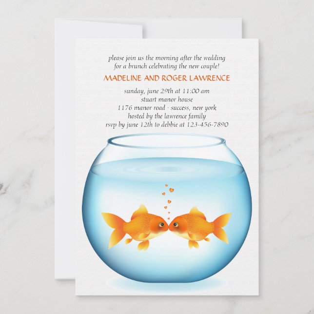 Goldfish Bowl Post Wedding Brunch Invitation (Front)
