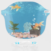 Goldfish Bowl Underwater Cute Face Shield (Front w/Glasses)