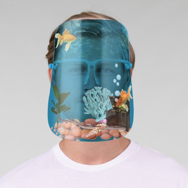Goldfish Bowl Underwater Cute Face Shield (Insitu)