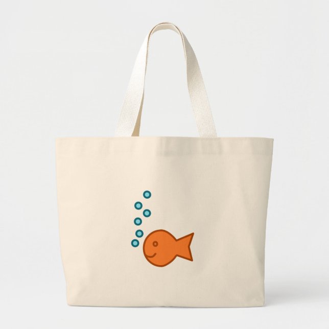 Goldfish Bubbles Large Tote Bag (Front)