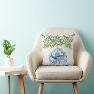 Goldfish Chinoiserie Ginger Jar Oranges Throw Pill Throw Pillow